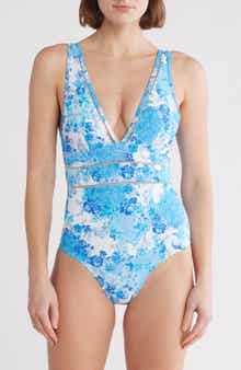 Sea Level Daiseyfield Plunge Neck One-Piece Swimsuit