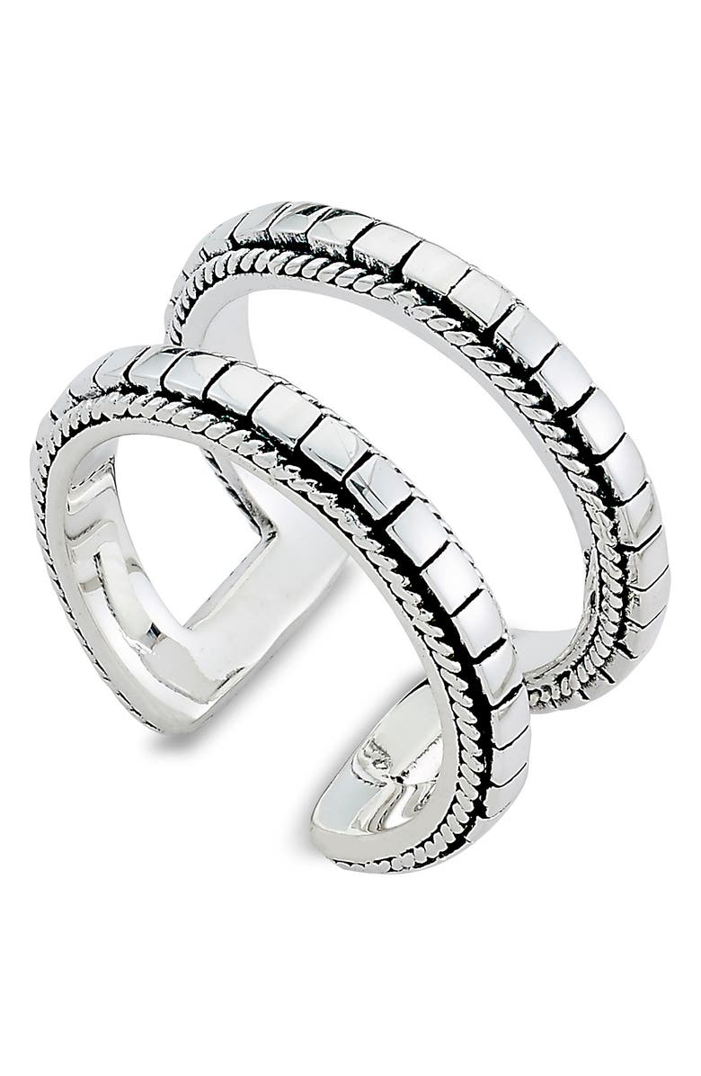 SAMUEL B. Sterling Silver Double Band Open Ring, Alternate, color, Silver