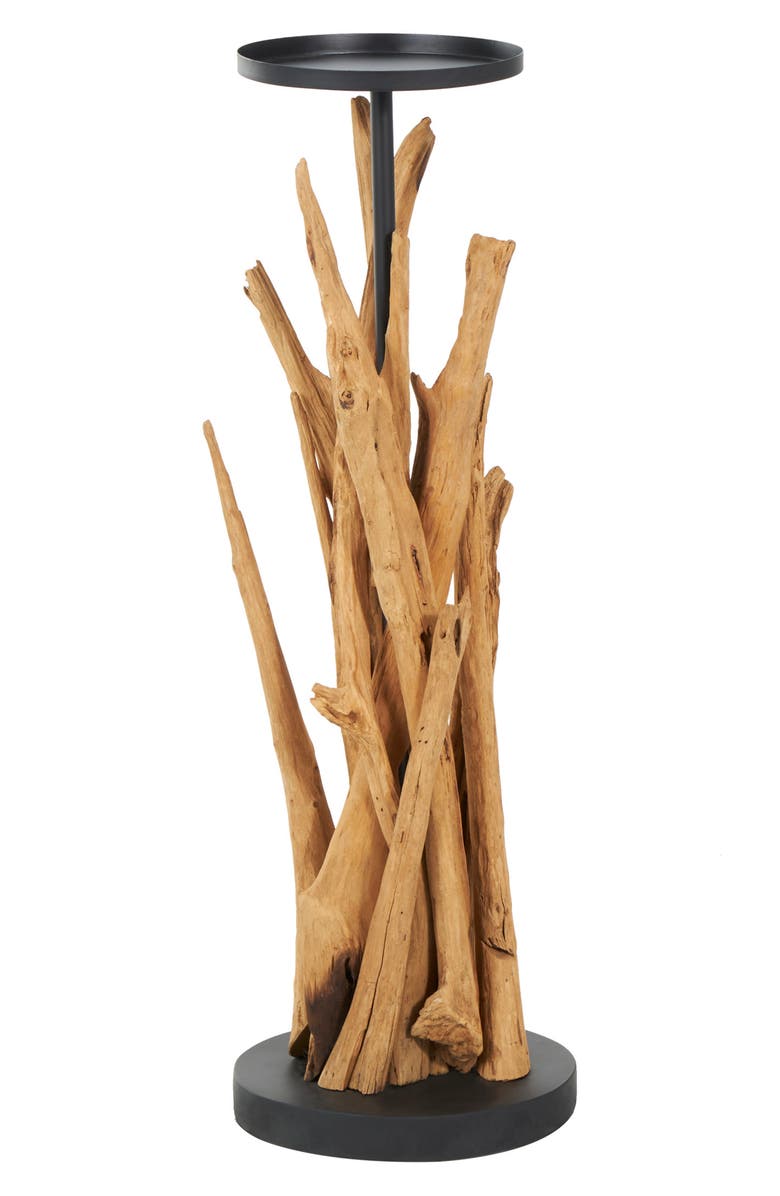 GINGER BIRCH STUDIO Teakwood Candleholder, Alternate, color,