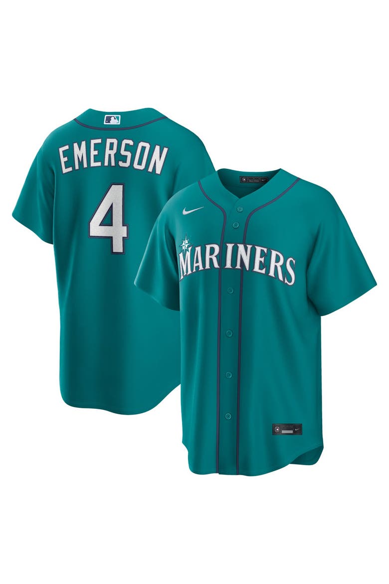 Men's Nike Colt Emerson Teal Seattle Mariners Alternate Replica Jersey, Main, color, Teal