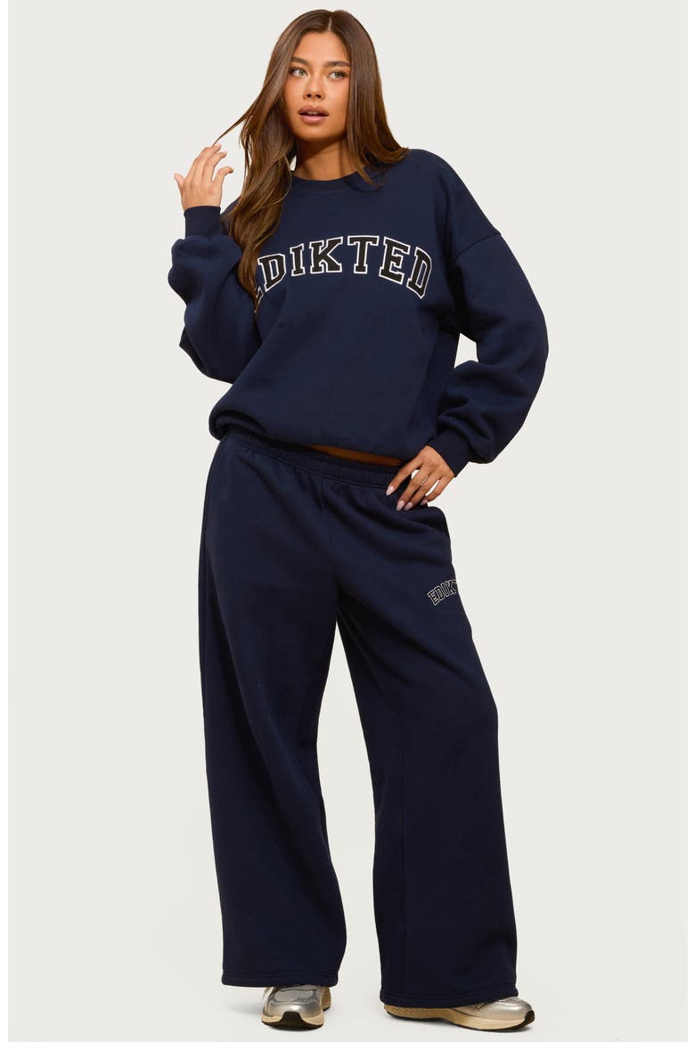 Major Logo Wide Leg Sweatpants, Alternate, color, NAVY