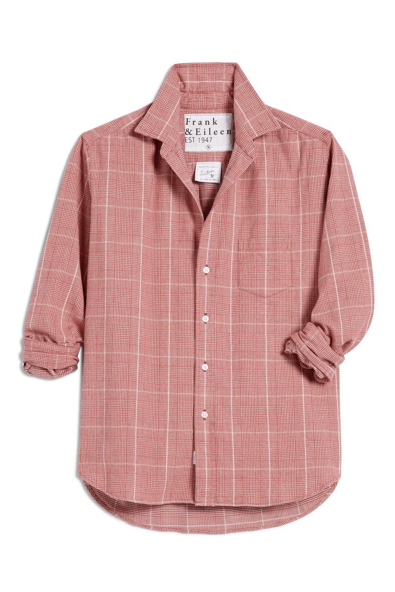 Eileen Plaid Relaxed Button-Up Shirt, Main, color, RED SMALL PLAID