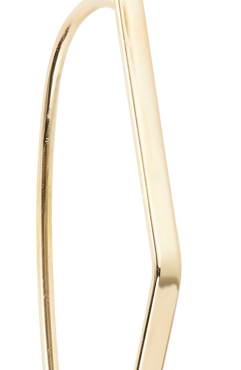 LANA 14K Gold Small Flat Geometric Hooked On Hoop Earrings, Alternate, color, 