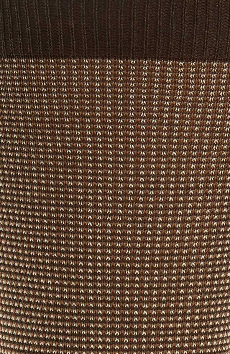 Pantherella Tewkesbury Cotton Blend Bird's Eye Dress Socks, Alternate, color, Dark Brown Mix