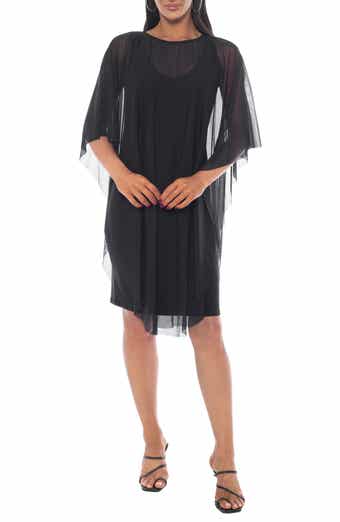 TASH AND SOPHIE Sheer Overlay Minidress