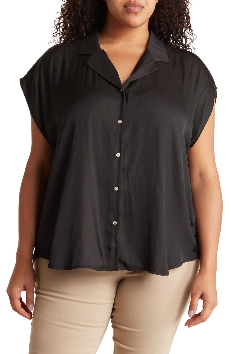 T Tahari Airflow Camp Shirt, Main, color, 