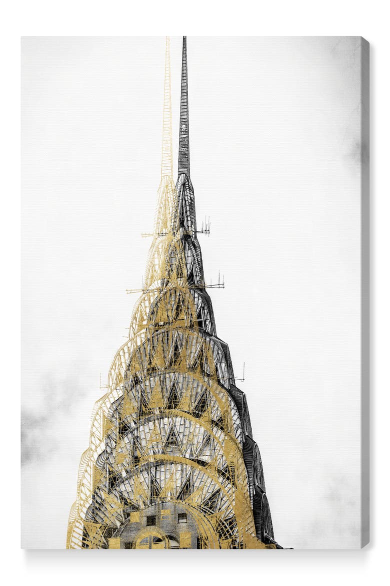 Golden Building Canvas Wall Art, Main, color, WHITE