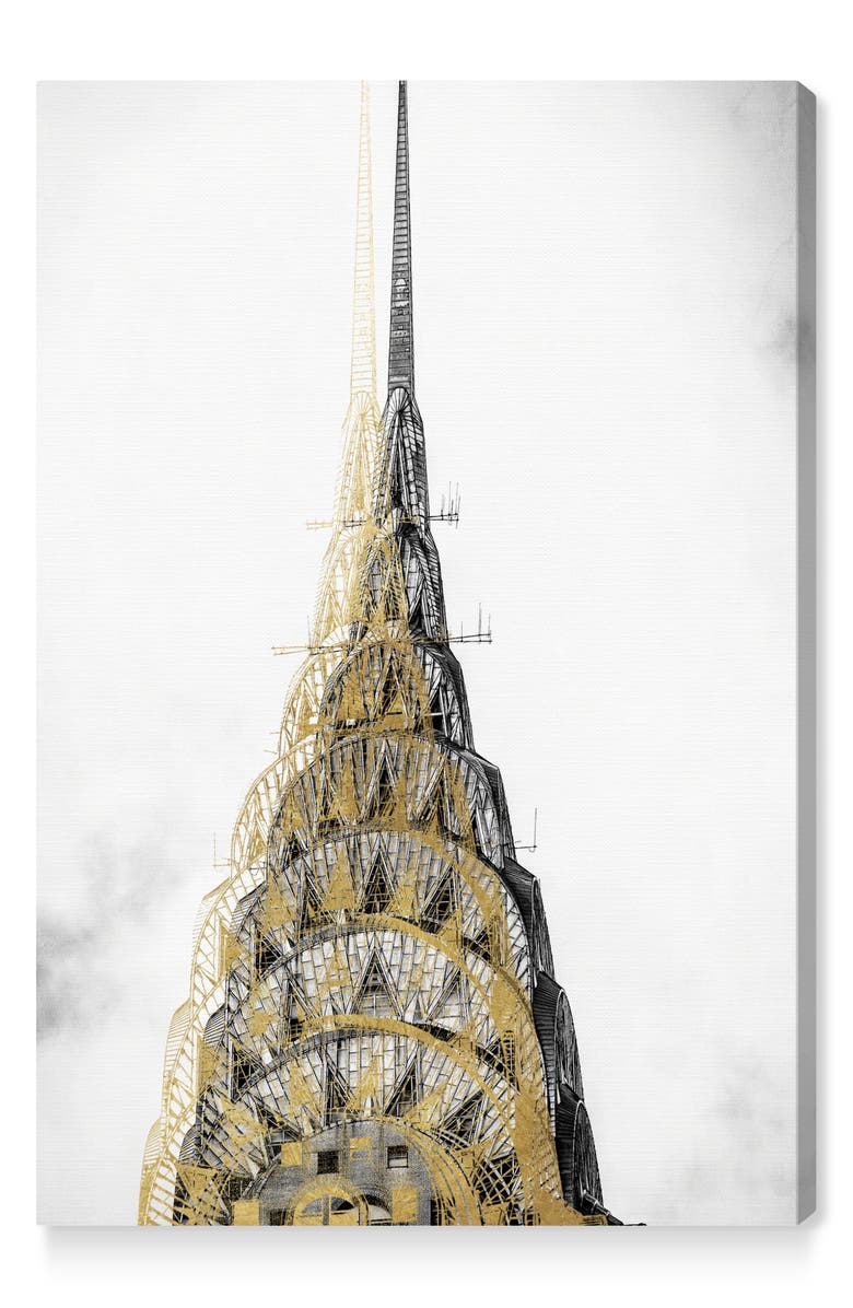 Oliver Gal Golden Building Canvas Wall Art, Main, color, 