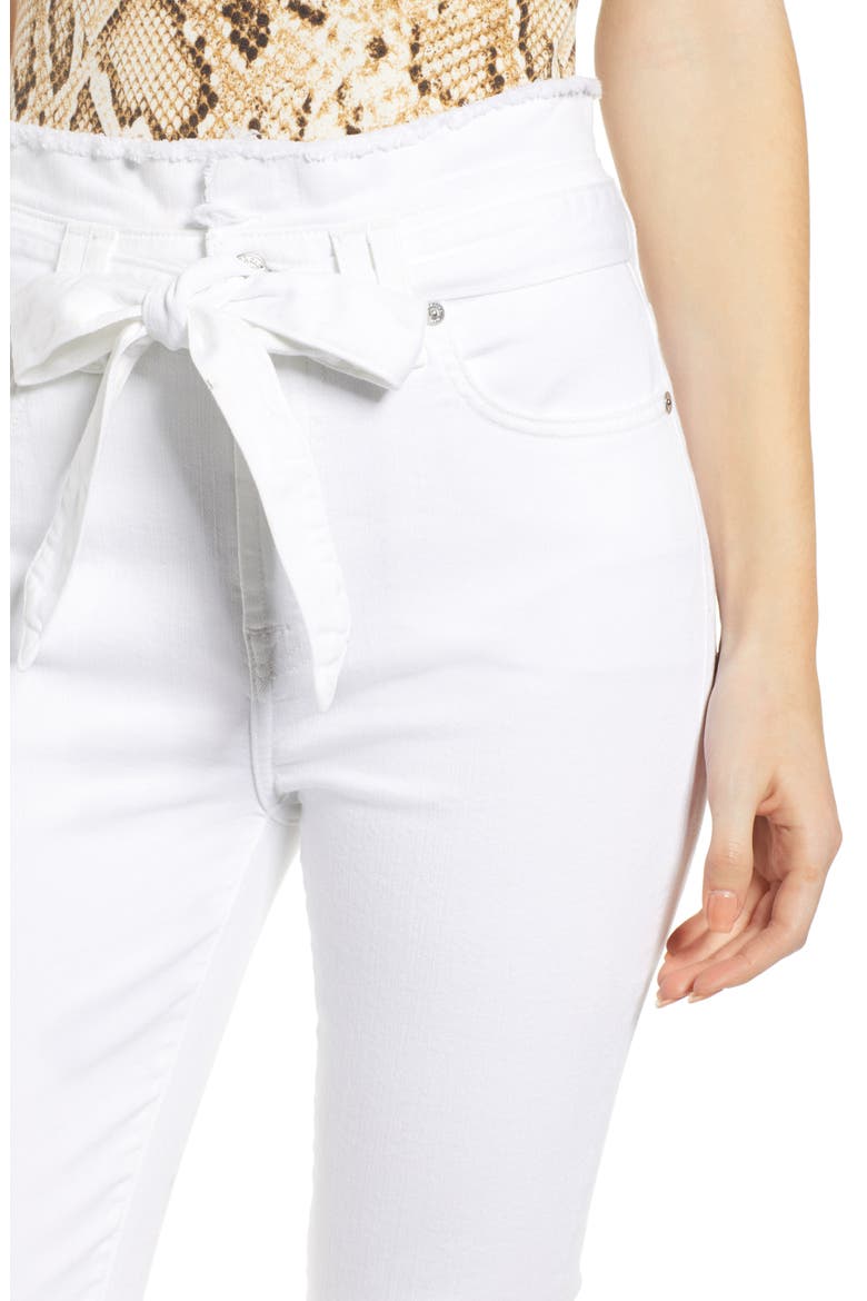 7 For All Mankind® Paperbag Waist Jeans, Alternate, color, WHITE RUNWAY DENIM