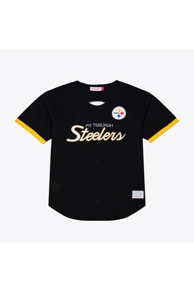 Men's Mitchell & Ness  Black Pittsburgh Steelers Head Coach Mesh Full-Button Fashion Jersey, Main, color, Black