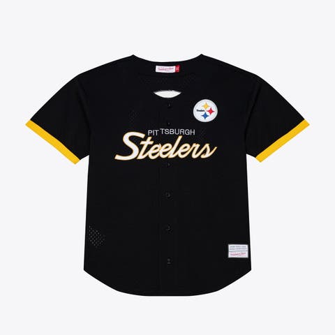 Men's Mitchell & Ness  Black Pittsburgh Steelers Head Coach Mesh Full-Button Fashion Jersey