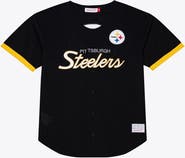 Mitchell & Ness Men's Mitchell & Ness Black Pittsburgh Steelers Head Coach Mesh Full-Button Fashion Jersey