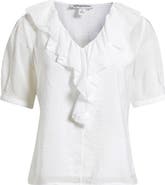 Nordstrom Ruffle Crinkle Semisheer Top