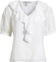 Nordstrom Ruffle Crinkle Semisheer Top