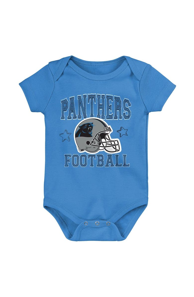 Outerstuff Infant Black/Blue/Gray Carolina Panthers Born to Be 3-Pack Bodysuit Set, Alternate, color, Black