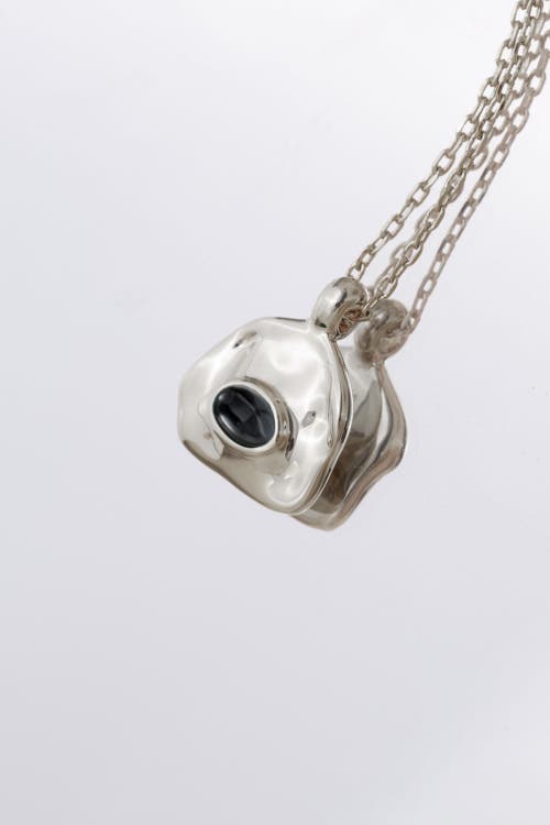 Classicharms Aria Gemstone Pendant Necklace And Figaro Chain Layering Set In Metallic