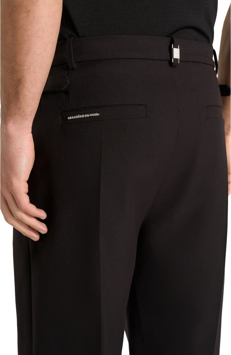 Manière De Voir Pierre Relaxed Fit Pleated Tailored Trousers - Black, Alternate, color, Black