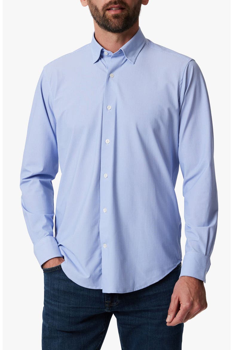 Geometric Button-Up Shirt, Main, color, BLUE