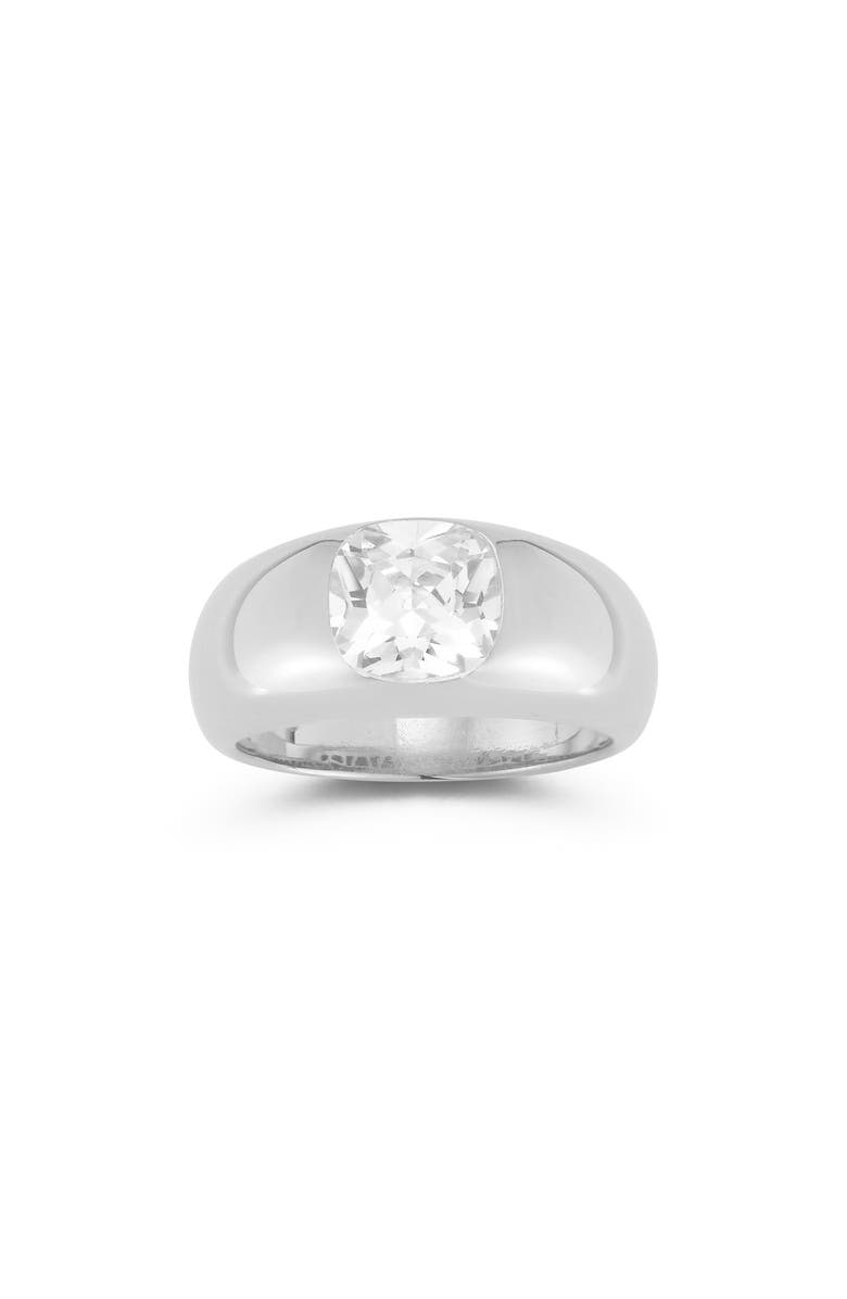 CHLOE AND MADISON Cushion Cut Cubic Zirconia Dome Ring, Main, color, Silver