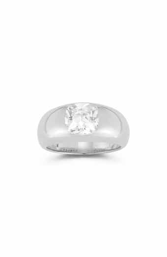 Cushion Cut Cubic Zirconia Dome Ring