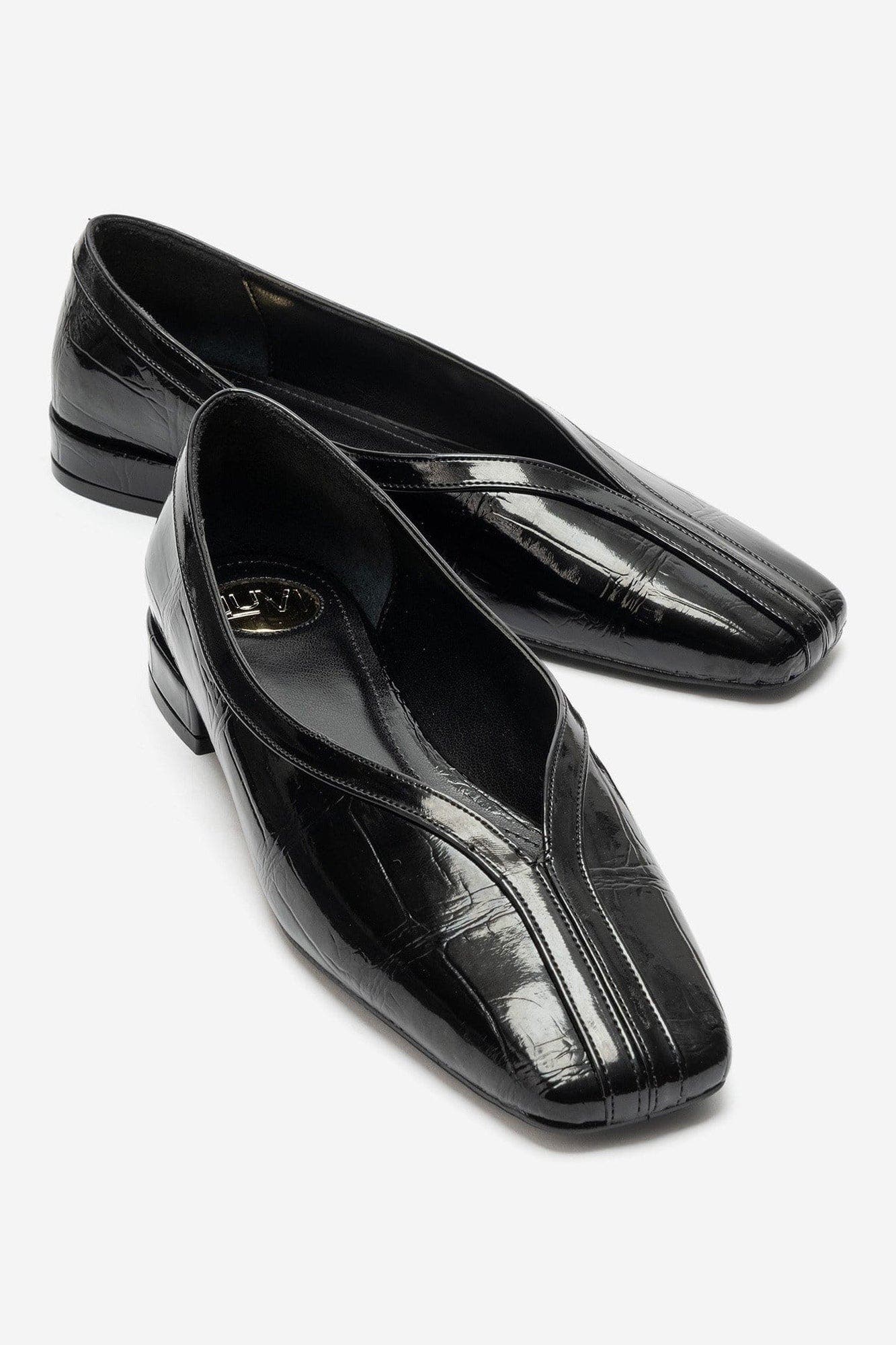 Zelene Square Toe Ballet Flat, Alternate, color, Black Print