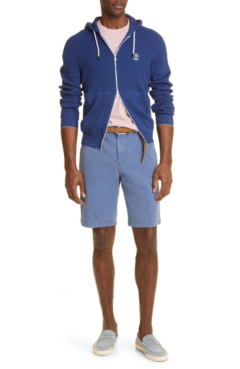 Brunello Cucinelli Stripe Cotton & Linen T-Shirt, Alternate, color, 