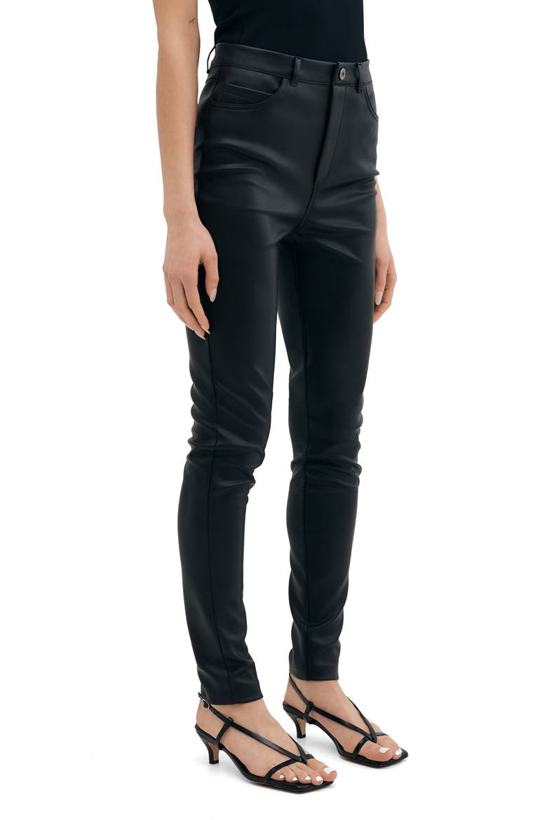 Santiago Faux Leather High Waist Pants, Alternate, color, BLACK