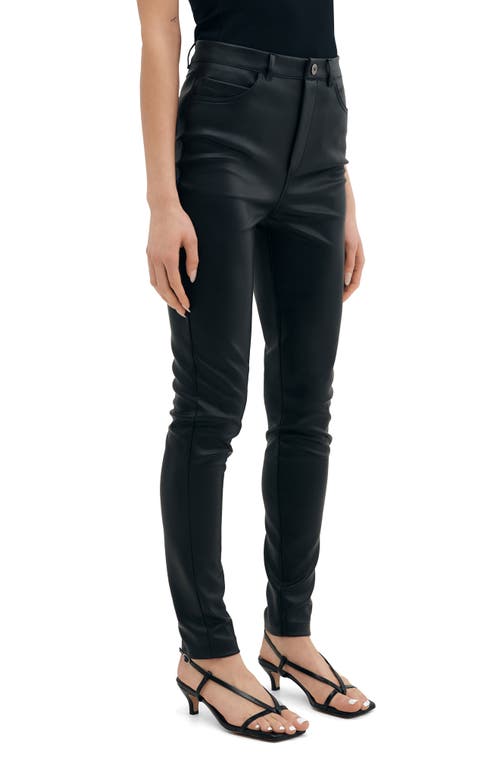Two Lines By Marcella Santiago Faux Leather High Waist Pants In Black