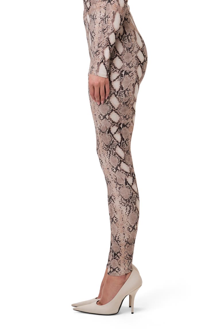 Snakeskin Print High Waist Leggings, Alternate, color, NUDE SNAKESKIN