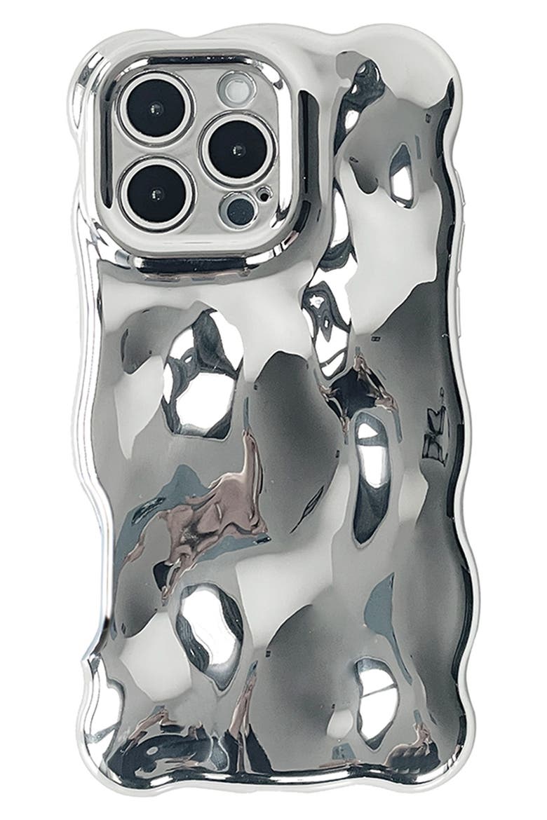 Chrome Bubbles iPhone 16 Pro Case, Main, color, CHROME