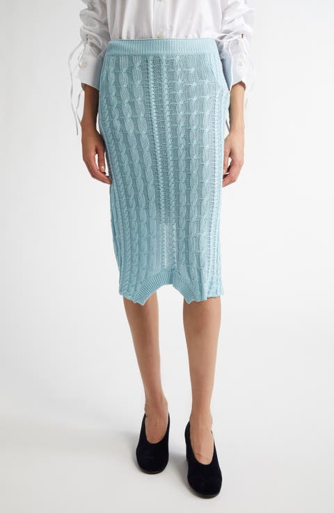 Samira Cable Knit Midi Sweater Skirt
