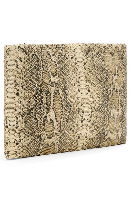 Allsaints Bettina Snakeskin Embossed Leather Clutch In Neutral