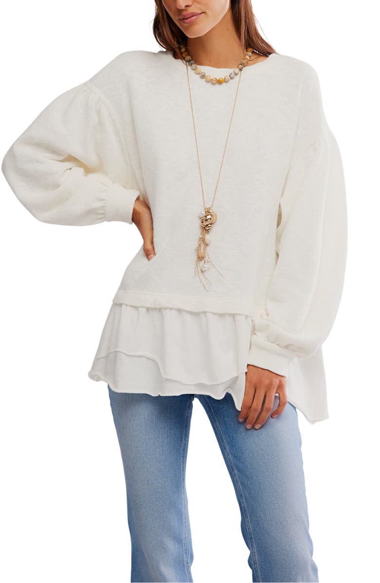 Free People Maddie Oversize Cotton Top, Main, color, Clean Ivory