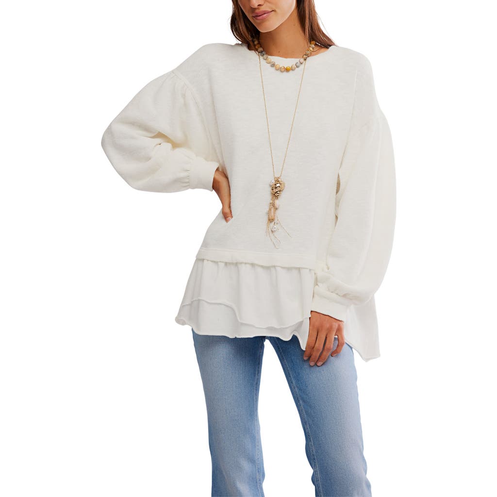 Free People Maddie Oversize Cotton Top In White