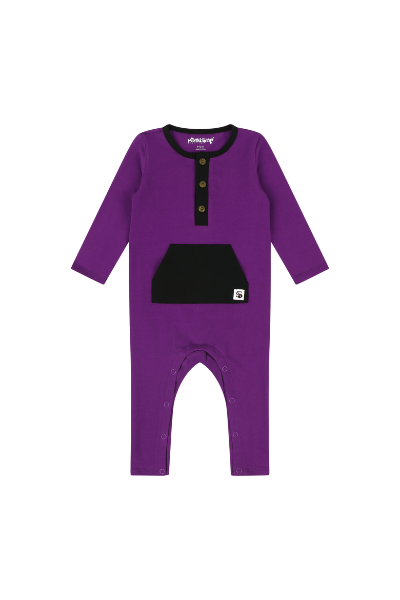 Baby Uno Romper, Main, color, Purple Tilandsia