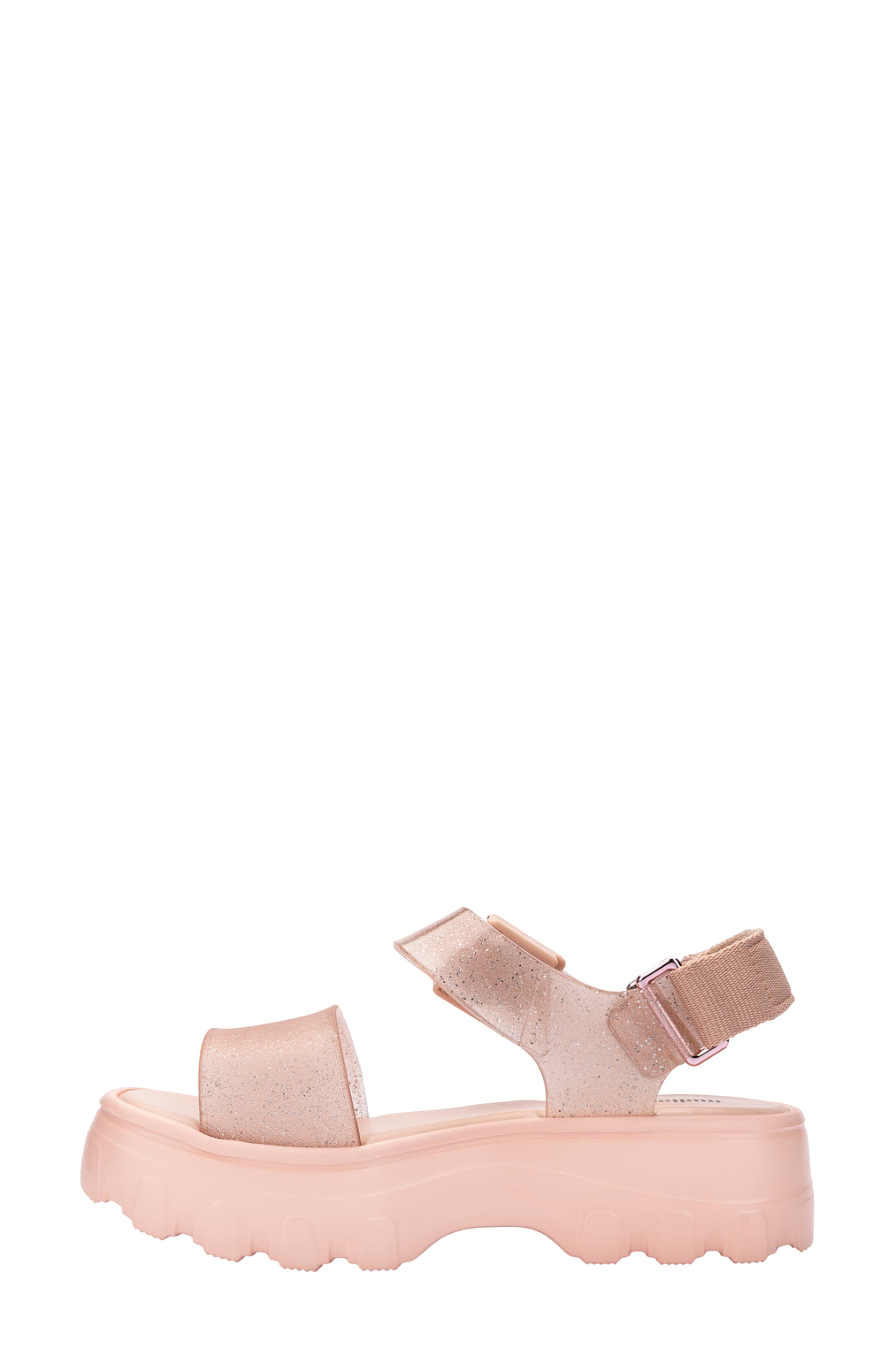Melissa Kick Off Platform Sandal, Alternate, color, Beige Glitter