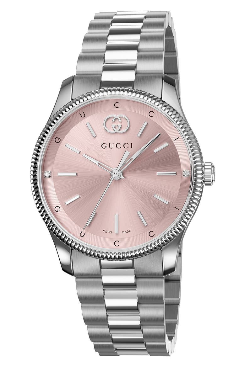 G-Timeless Diamond Slim Bracelet Watch, 29mm, Main, color, NO COLOR