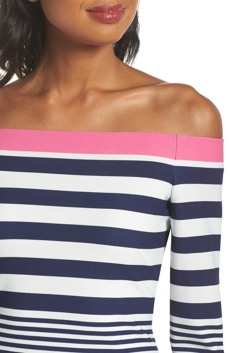 Eliza J Off the Shoulder Sheath Dress, Alternate, color, 