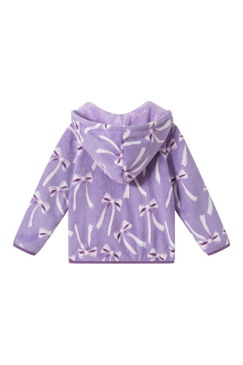 Kids' Plush Bow Print Hoodie, Alternate, color, PURPLE BOWS