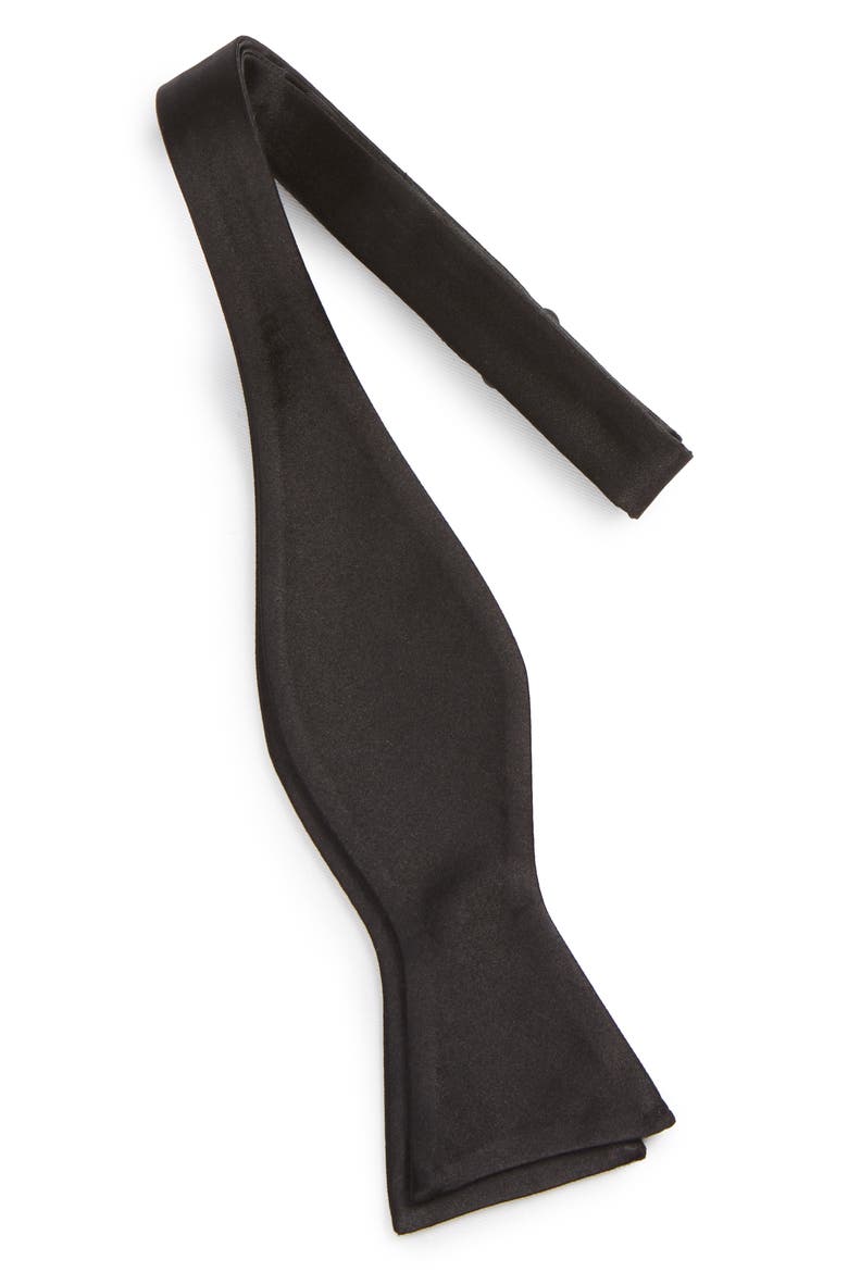 Silk Bow Tie, Alternate, color, BLACK