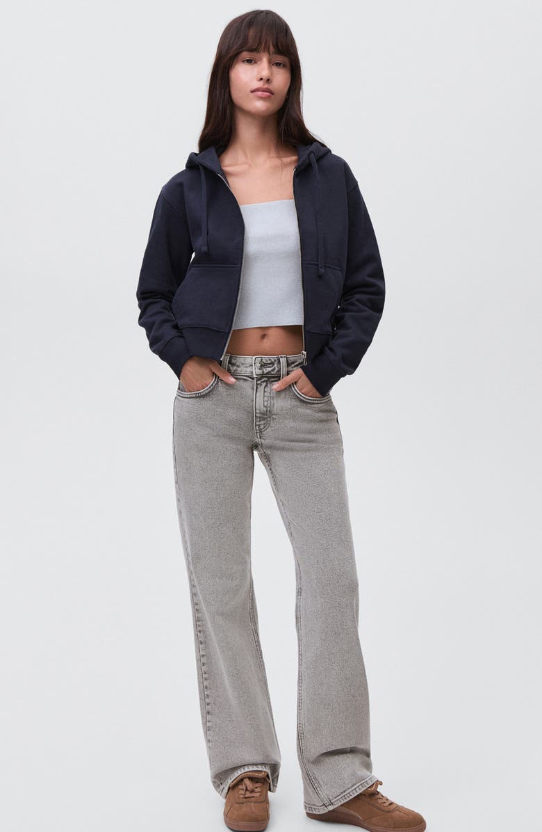 MANGO TEEN Frayed Butterfly Straight Leg Jeans, Alternate, color, Denim Grey