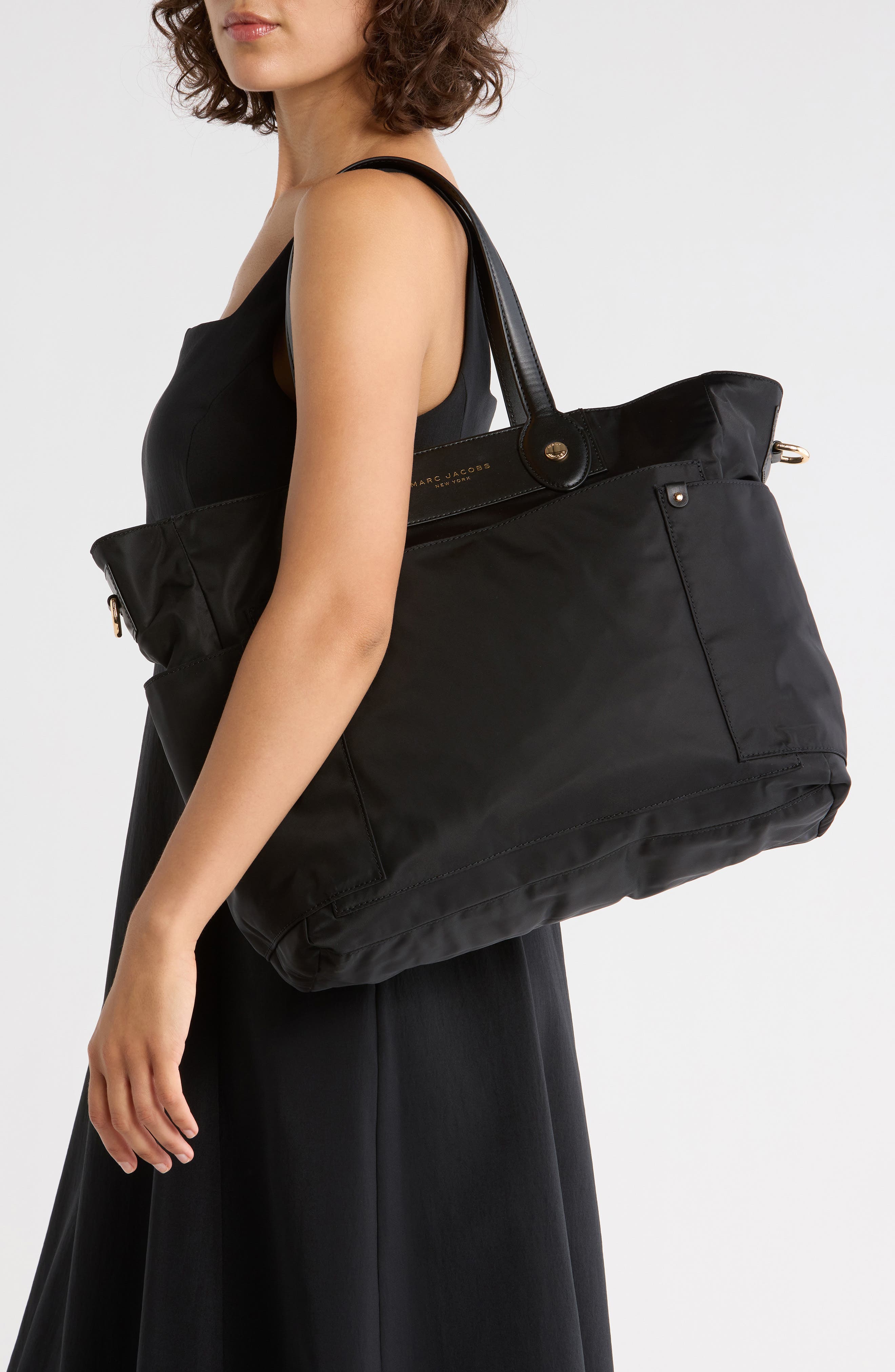 Marc Jacobs Preppy Nylon Baby Bag, Alternate, color, Black