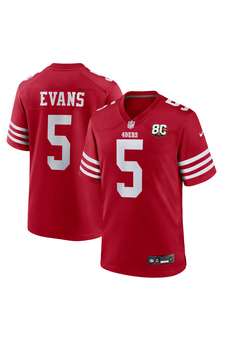 Men's Nike Mike Evans Scarlet San Francisco 49ers 80th Anniversary Game Jersey, Main, color, Scarlet