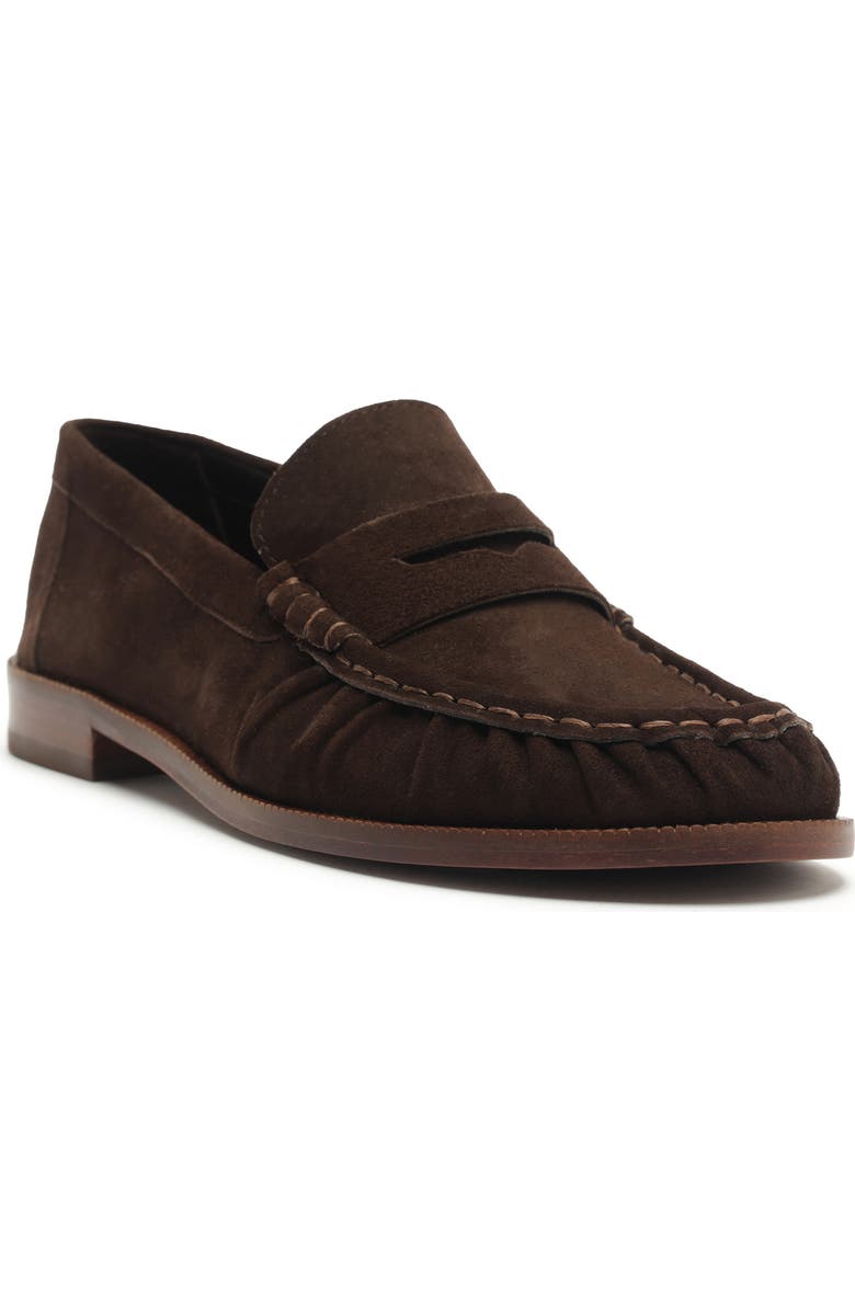 Schutz Tyche Penny Loafer, Main, color, Dark Brown