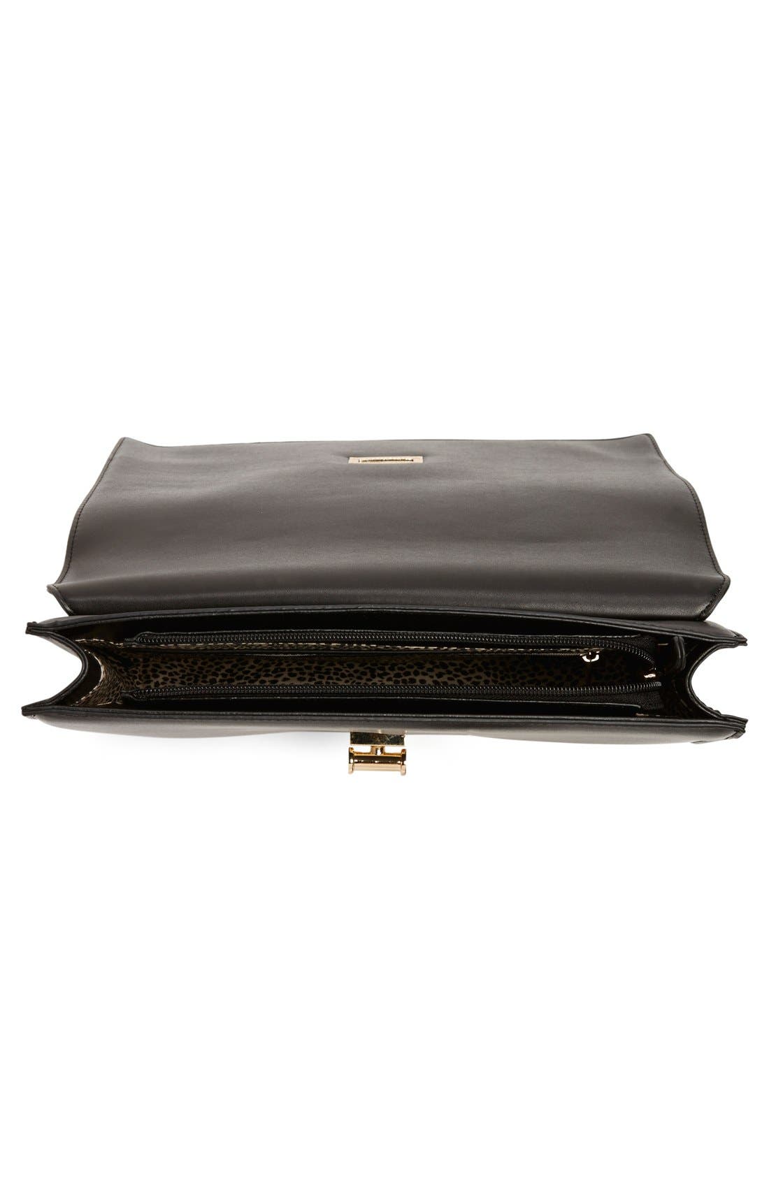 'Exotic' Boxy Flap Clutch, Alternate, color, BLACK