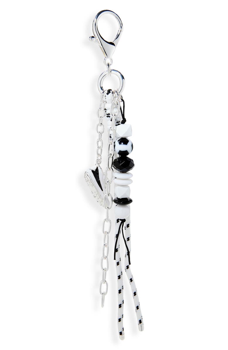 Leith Beaded Soccer Ball Bag Charm, Main, color, White Multi- Gold