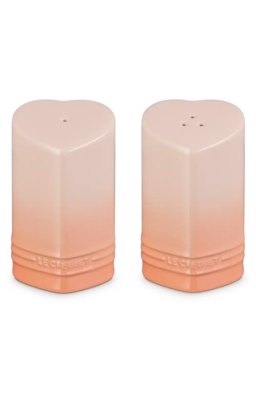 Le Creuset Heart Salt & Pepper Shaker Set In Peche