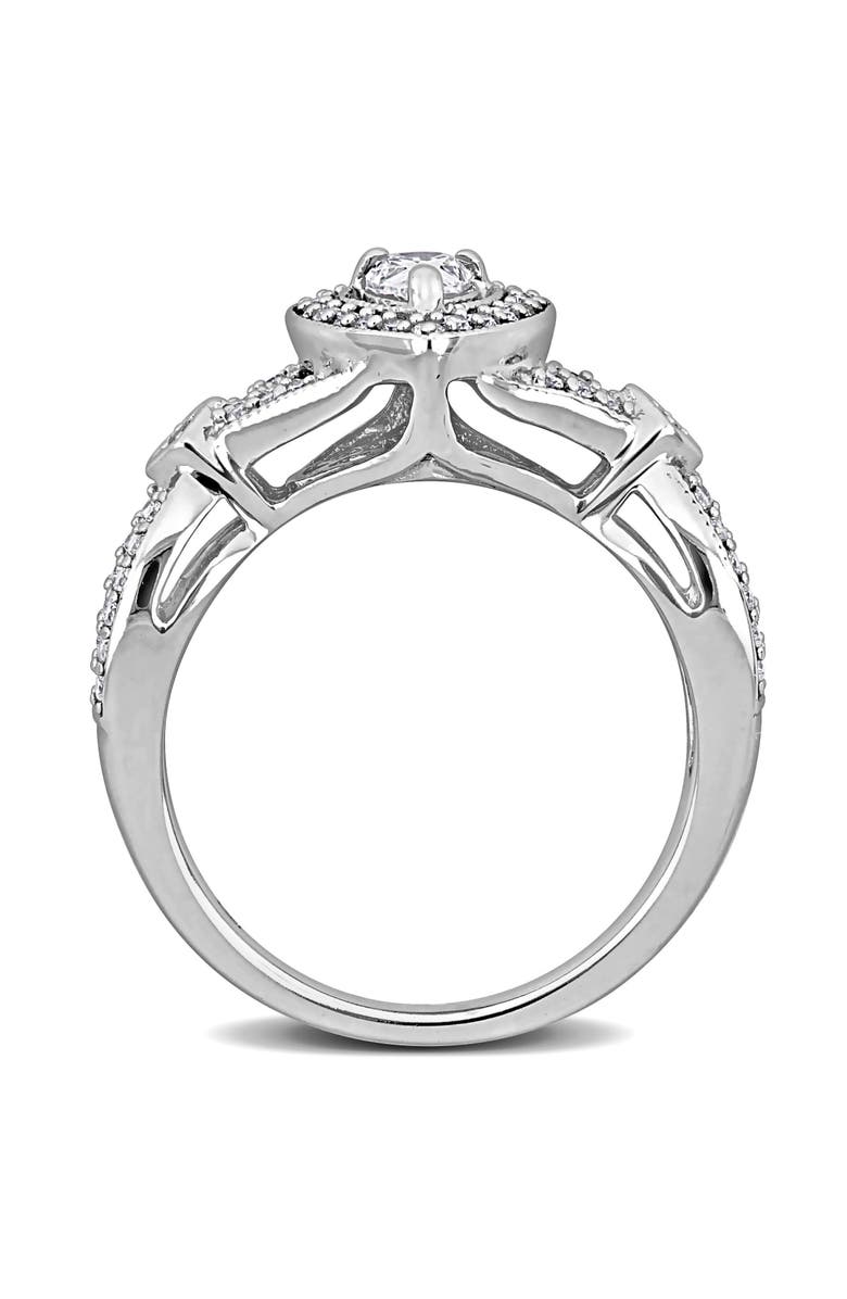 Julianna B. 1/2 CTTW Diamond Pear Halo Ring 14k, Alternate, color, 14K White Gold