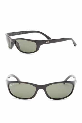 57mm Pillow Polarized Rectangle Sunglasses