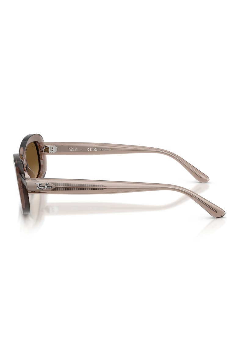 56mm Polarized Oval Sunglasses, Alternate, color, BEIGE